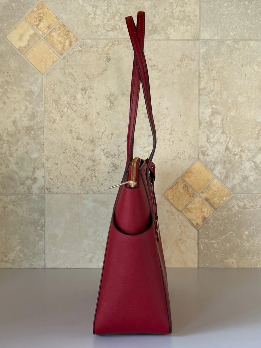 Michael Kors Marilyn MD Tote Shoulder Bag Cherry